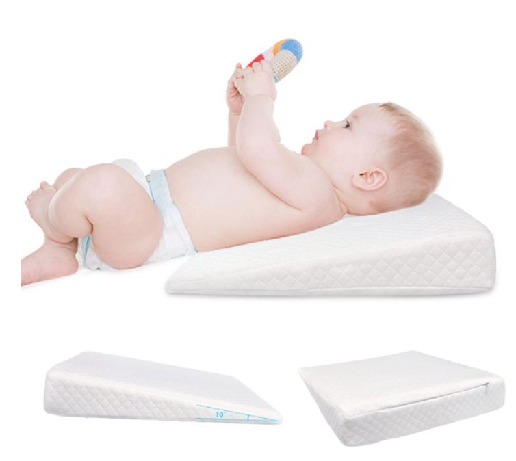 Carolilly Newborn Baby Sleep Pillow Anti Baby Spit Milk Crib Cot Sleep Positioning Wedge