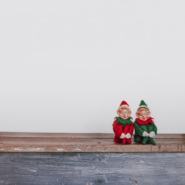 Two elf ornaments