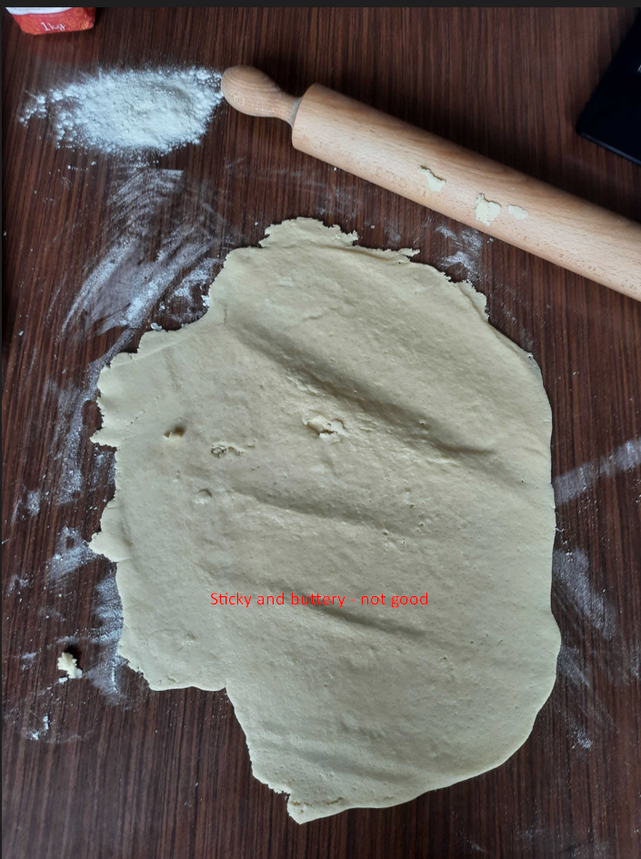 Sticky and buttery dough
